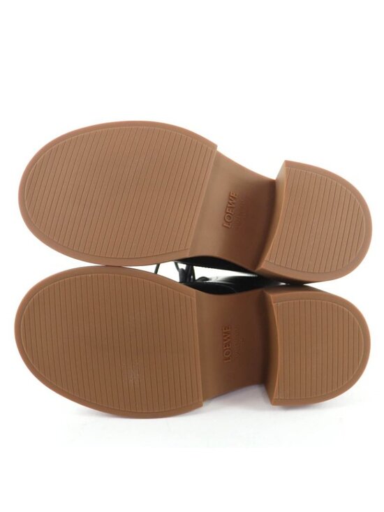 Loewe Log Lace Up Leather Boots Short Black 37 - Picture 7 of 10